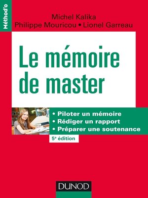 cover image of Le mémoire de master--5e éd.